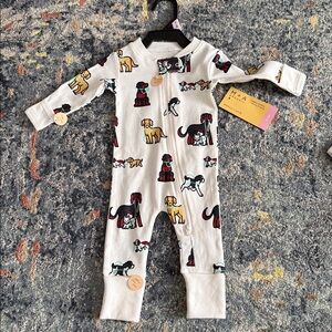 Monica + Andy Sleeper one piece coverall organic cotton 0-3 months puppy dogs